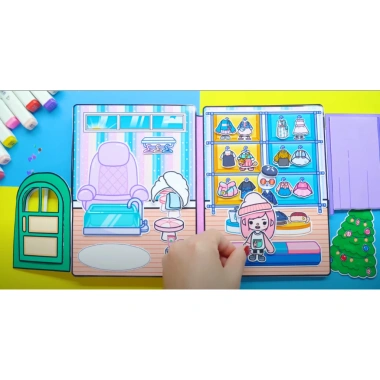 Đồ chơi giấy Toca Life World Quiet Book số 13 - Ngôi nhà búp bê, phát triển tư duy sáng tạo, giá ưu đãi 140.000₫