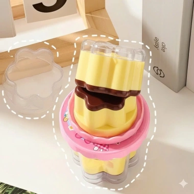 Đồ chơi hũ pudding thạch trái cây mềm dẻo, đút thìa, an toàn cho bé 2.025