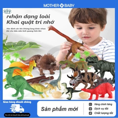 Đồ chơi khủng long 28 chi tiết cho bé trai, bé gái, bạo chúa mềm dẻo, giá 97.500₫