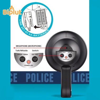 Đồ chơi loa lớn Megaphone di động cầm tay mini cho trẻ em - Pin, báo động giọng nói 2