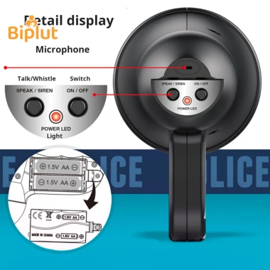 Đồ chơi loa lớn Megaphone di động cầm tay mini cho trẻ em - Pin, báo động giọng nói 9