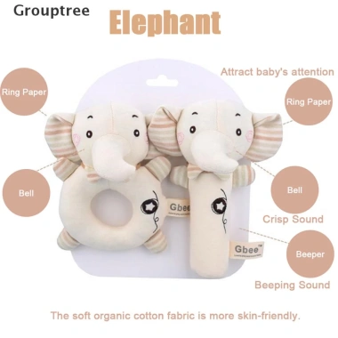 Đồ chơi lục lạc cầm tay hình thú bông dễ thương cho bé, giá 90.530₫ so với 111.352₫ 9