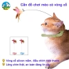 Đồ chơi mèo tự chơi vòng cổ silicone, cần câu lông vũ điều chỉnh, kích thích bản năng săn bắn, an toàn, không chán