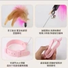 Đồ chơi mèo tự chơi vòng cổ silicone, cần câu lông vũ điều chỉnh, kích thích bản năng săn bắn, an toàn, không chán 4