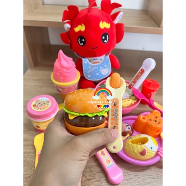 Đồ chơi mô phỏng đút mì ramen, bánh thạch, pudding, khay cơm - Loại to, giảm còn 45k