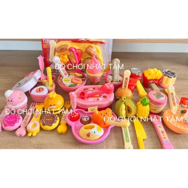 Đồ chơi mô phỏng đút mì ramen, bánh thạch, pudding, khay cơm - Loại to, giảm còn 45k