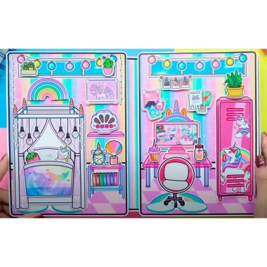 Đồ chơi Ngôi Nhà Búp Bê Giấy Cắt Thủ Công DIY Baby Villa Quiet Book Giá 76.000₫