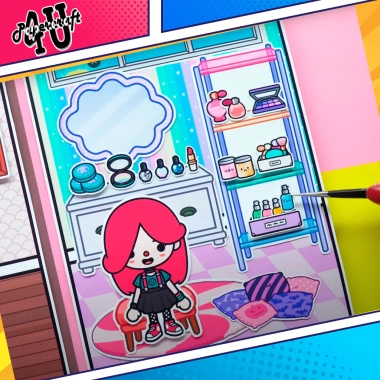 Đồ chơi ngôi nhà búp bê giấy cắt thủ công DIY - Toca Life World mẫu TA032, giá ưu đãi 100k 4