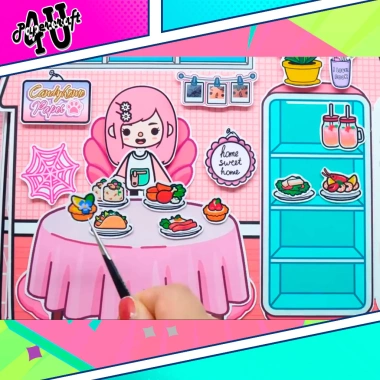 Đồ chơi ngôi nhà búp bê giấy cắt thủ công DIY - Toca Life World Mẫu TA057, sáng tạo an toàn 100k
