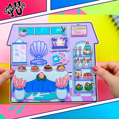 Đồ chơi ngôi nhà búp bê giấy cắt thủ công DIY - Toca Life World Mẫu TA057, sáng tạo an toàn 100k