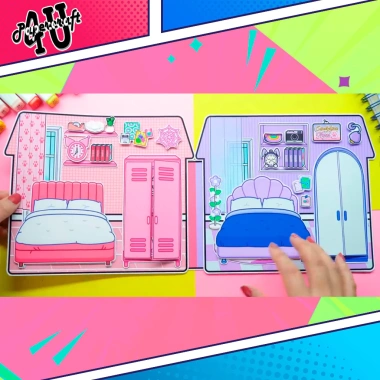 Đồ chơi ngôi nhà búp bê giấy cắt thủ công DIY - Toca Life World Mẫu TA057, sáng tạo an toàn 100k