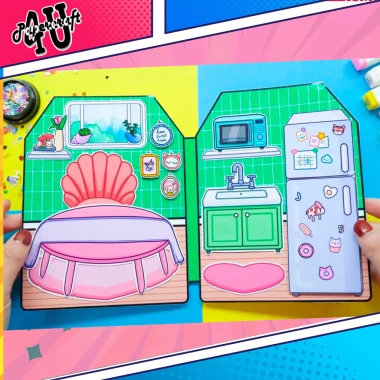 Đồ chơi ngôi nhà búp bê giấy cắt thủ công DIY Toca Life World TA012 giảm giá 124k
