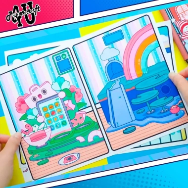 Đồ chơi Ngôi nhà Búp Bê Giấy Cắt Thủ Công DIY - Toca Life World TA14 Giá 100k 3