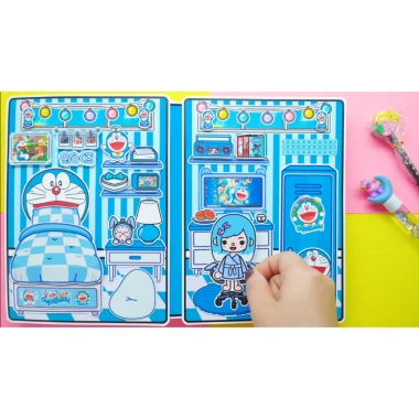 Đồ chơi ngôi nhà búp bê giấy DIY Doraemon House, giảm giá 99k, cắt tỉ mỉ 2