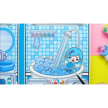 Đồ chơi ngôi nhà búp bê giấy DIY Doraemon House, giảm giá 99k, cắt tỉ mỉ 4
