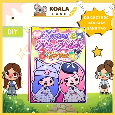 Đồ chơi Ngôi nhà Búp bê giấy DIY Kuromi và Melody Quiet Book, giảm giá 168k