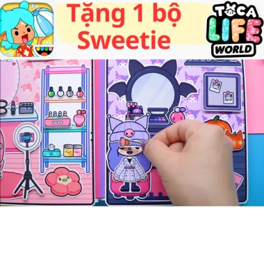 Đồ chơi Ngôi nhà Búp bê giấy DIY Kuromi và Melody Quiet Book, giảm giá 168k
