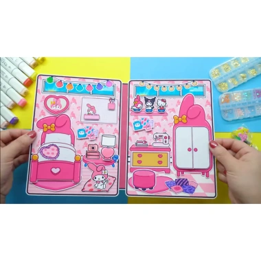Đồ chơi ngôi nhà búp bê giấy DIY My Melody House in Quiet Book, giảm còn 89.000₫