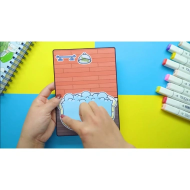Đồ chơi ngôi nhà búp bê giấy DIY Rich và Poor Quiet Book – Búp bê bé gái squishy, cắt thủ công 99k 2