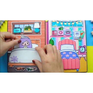 Đồ chơi ngôi nhà búp bê giấy DIY Rich và Poor Quiet Book – Búp bê bé gái squishy, cắt thủ công 99k 9