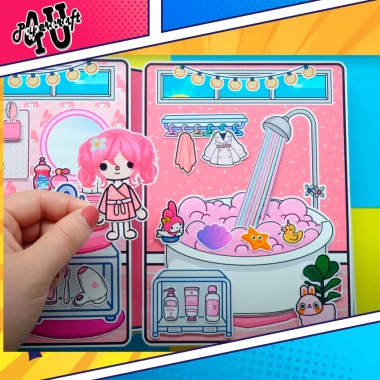Đồ chơi Ngôi nhà búp bê giấy DIY Toca Life World TA039 - Thủ công sáng tạo, lắp ráp nhanh 7