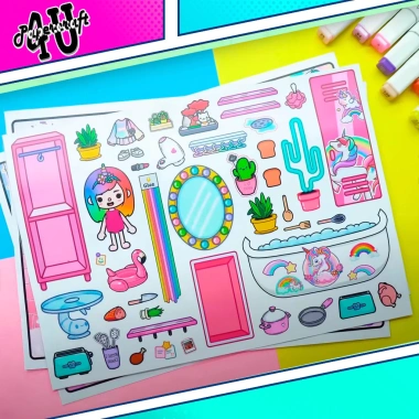 Đồ chơi ngôi nhà búp bê giấy DIY - TOCA LIFE WORLD TA062, chỉ 120.000₫ 3
