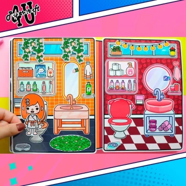 Đồ chơi ngôi nhà búp bê giấy DIY - TOCA LIFE WORLD TA96 Yellow Pink, 100.000 VND 6