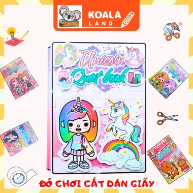 Đồ chơi Ngôi nhà Búp bê Giấy DIY Unicorn House Sách Im Lặng Cắt Thủ Công