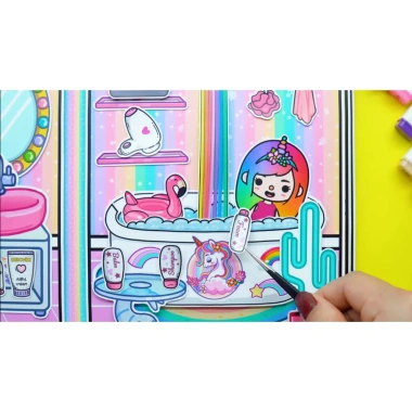 Đồ chơi Ngôi nhà Búp bê Giấy DIY Unicorn House Sách Im Lặng Cắt Thủ Công 3 Đồ chơi Ngôi nhà Búp bê Giấy DIY Unicorn House Sách Im Lặng Cắt Thủ Công 3
