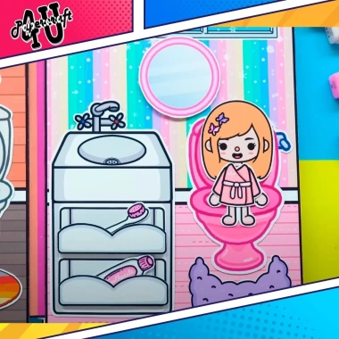 Đồ chơi ngôi nhà búp bê giấy thủ công DIY TOCA LIFE WORLD TA24 & Pool giảm 100k 4