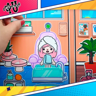 Đồ chơi ngôi nhà búp bê giấy TOCA LIFE WORLD TA041, squishy bé gái, giá 127.790₫