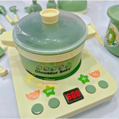 Đồ chơi nhà bếp Thỏ tím & Khủng long xanh nhựa ABS an toàn, bếp pin, bộ nấu ăn cho bé gái, bé trai - Giá 175.000 VND