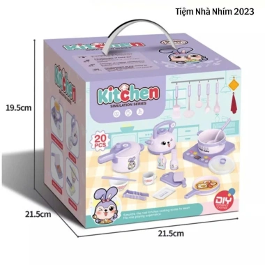 Đồ chơi nhà bếp Thỏ tím & Khủng long xanh nhựa ABS an toàn, bếp pin, bộ nấu ăn cho bé gái, bé trai - Giá 175.000 VND