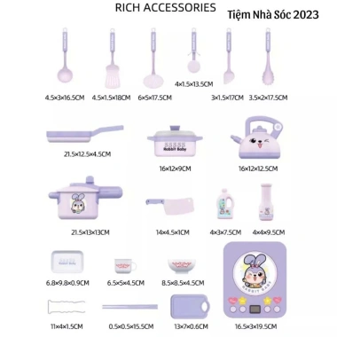 Đồ chơi nhà bếp Thỏ tím & Khủng long xanh nhựa ABS an toàn, bếp pin, bộ nấu ăn cho bé gái, bé trai - Giá 175.000 VND 9 Đồ chơi nhà bếp Thỏ tím & Khủng long xanh nhựa ABS an toàn, bếp pin, bộ nấu ăn cho bé gái, bé trai - Giá 175.000 VND 9