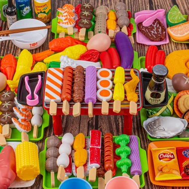 Đồ Chơi Nướng BBQ Cho Bé - Bộ Nhà Bếp An Toàn, Dạy Nấu Ăn & Nhận Biết Thực Phẩm - 113.600₫