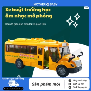 Đồ chơi ô tô xe buýt School Bus ABS mở cửa, đèn LED, âm thanh - Giá chỉ 99.000₫