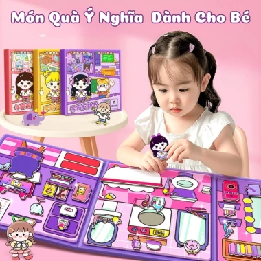 Đồ Chơi Sách Dán Nam Châm Cô Gái Đi Học Size To - Tranh Dán Đáng Yêu Cho Bé Giá 29.000₫ 2