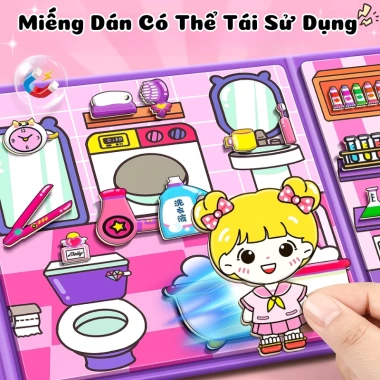Đồ Chơi Sách Dán Nam Châm Cô Gái Đi Học Size To - Tranh Dán Đáng Yêu Cho Bé Giá 29.000₫ 5