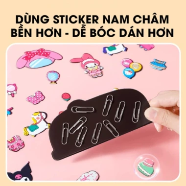 Đồ chơi sách dán nam châm Kuromi bìa cứng - Thay trang phục, khoa học, nhiều nhân vật, dùng lại