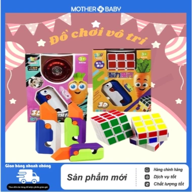 Đồ chơi sáng tạo 3D: Thẻ nhấn tạo hình cà rốt, YoYo quay phát sáng, Rubik khối lập phương - Giá chỉ 49.000đ