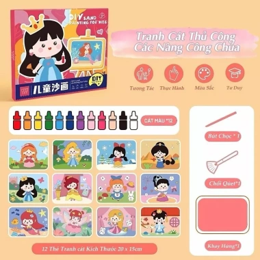 Đồ chơi sáng tạo tranh cát tập tô màu - Nhận diện màu, hình vẽ, giảm còn 144.000đ 2