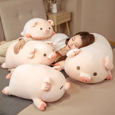 Đồ chơi siêu mềm lợn lớn, gối ngủ Heo con búp bê Quà sinh nhật bé gái 245k