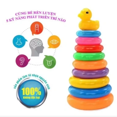 Đồ chơi tháp vịt nhiều màu sắc cho bé, phát triển trí tuệ, an toàn, giảm giá 20% chỉ 47.040 VND 4