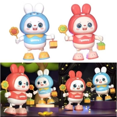 Đồ chơi thỏ robot nhảy múa, đèn nhạc di chuyển vui nhộn Giá chỉ 140.000₫