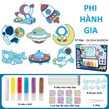Đồ chơi thủ công tô màu - Bộ vẽ tranh gel nước tự làm, móc khóa cho bé, 50.000đ