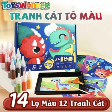 Đồ chơi tranh cát tô màu công chúa và khủng long 54 chủ đề 36 lọ cát an toàn không độc hại bé 143.996 VND