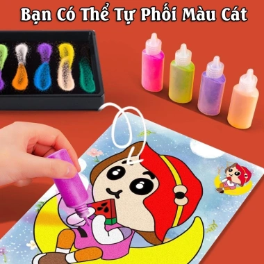 Đồ chơi tranh cát tô màu công chúa và khủng long 54 chủ đề 36 lọ cát an toàn không độc hại bé 143.996 VND