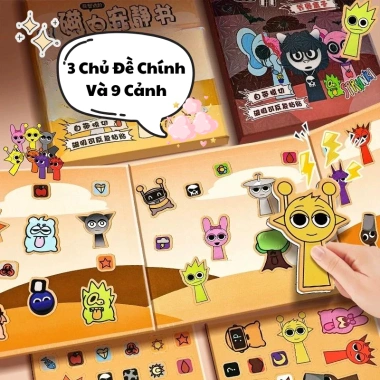 Đồ chơi tranh dán nam châm Sprunki cỡ lớn cho bé, sticker và sách dán nhân vật hoạt hình, giá ưu đãi 34.999 5 Đồ chơi tranh dán nam châm Sprunki cỡ lớn cho bé, sticker và sách dán nhân vật hoạt hình, giá ưu đãi 34.999 5