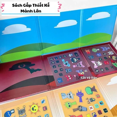 Đồ chơi tranh dán nam châm Sprunki cỡ lớn cho bé, sticker và sách dán nhân vật hoạt hình, giá ưu đãi 34.999