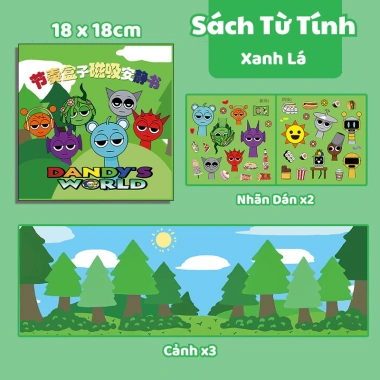 Đồ Chơi Tranh Dán Nam Châm Sprunki Cỡ Lớn + Sticker + Sách Dán Nhân Vật Hoạt Hình - 34.999₫